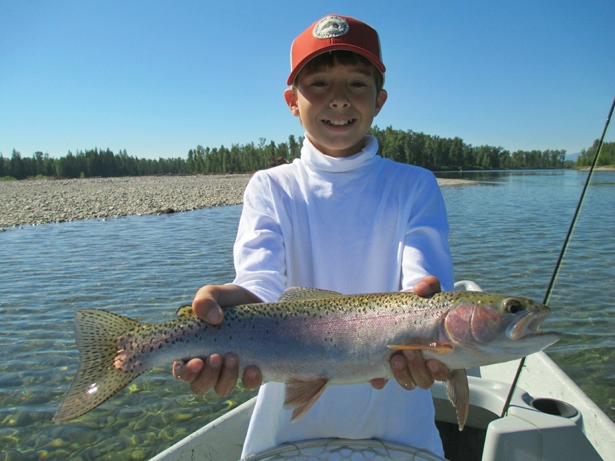 Kids love fly fishing the Flathead River