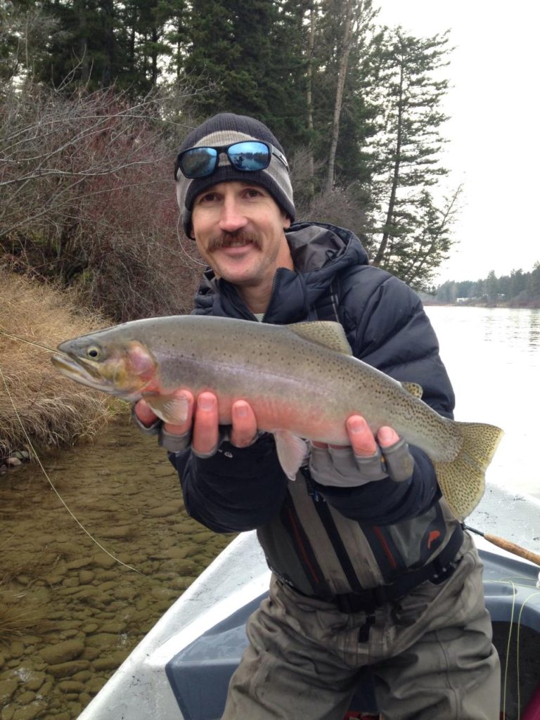 winter Fly fishing flathead river cutthroat trout glacier park